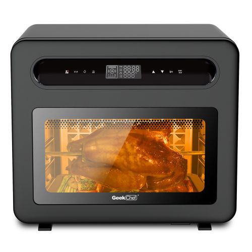 Chef Steam Air Fryer Toast Oven Combo , 26 QT Steam Convection Oven Countertop , 50 Cooking Presets, with 6 Slice Toast, 12" Pizza - Black Chef Steam Air Fryer Toast Oven Combo , 26 QT Steam Convection Oven Countertop , 50 Cooking Presets, with 6 Slice Toast, 12" Pizza - Black