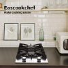 Kitchen Gas Cooktop 2 Dual Burners Tempered Glass Countertop Drop-in Gas Hob - 12 inch