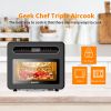 Chef Steam Air Fryer Toast Oven Combo , 26 QT Steam Convection Oven Countertop , 50 Cooking Presets, with 6 Slice Toast, 12" Pizza - Black